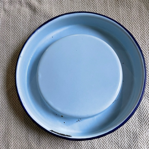Rare Vintage Blue Enamel Dog Bowl - Picture 4 of 8